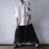 【Remake】White × Leather Black Ribbon Loose Socks