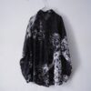 "白と黒のマリアージュ系シースルー" flower pattern monotone see-through shirt