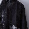 "白と黒のマリアージュ系シースルー" flower pattern monotone see-through shirt