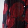 "モードど真ん中全力ストレート"  black × red flower graphic see-through shirt