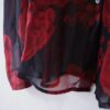 "モードど真ん中全力ストレート"  black × red flower graphic see-through shirt