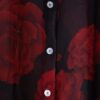 "モードど真ん中全力ストレート"  black × red flower graphic see-through shirt