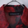 "モードど真ん中全力ストレート"  black × red flower graphic see-through shirt