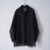 "起源にして頂点" tape design oversized see-through shirt