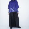 【Remake】 "水墨画" deep blue satin shirt