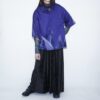 【Remake】 "水墨画" deep blue satin shirt