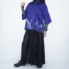 【Remake】 "水墨画" deep blue satin shirt