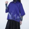 【Remake】 "水墨画" deep blue satin shirt