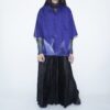 【Remake】 "水墨画" deep blue satin shirt