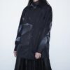 【Remake】 "水墨画" black satin shirt