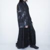 【Remake】 "水墨画" black satin shirt
