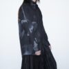 【Remake】 "水墨画" black satin shirt