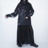 【Remake】 "水墨画" black satin shirt