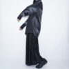 【Remake】 "水墨画" black satin shirt