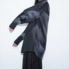 【Remake】 "水墨画" black satin shirt