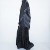 【Remake】 "水墨画" black satin shirt