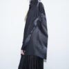 【Remake】 "水墨画" black satin shirt