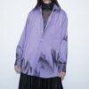 【Remake】 "水墨画" iridescent purple satin shirt