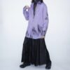 【Remake】 "水墨画" iridescent purple satin shirt