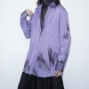 【Remake】 "水墨画" iridescent purple satin shirt