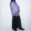 【Remake】 "水墨画" iridescent purple satin shirt
