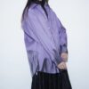 【Remake】 "水墨画" iridescent purple satin shirt