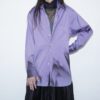 【Remake】 "水墨画" iridescent purple satin shirt