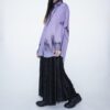 【Remake】 "水墨画" iridescent purple satin shirt