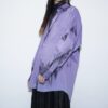 【Remake】 "水墨画" iridescent purple satin shirt