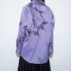 【Remake】 "水墨画" iridescent purple satin shirt