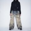 【Remake】"水墨画" crush baggy wide denim pants