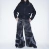 【Remake】 "水墨画" super baggy wide denim pants