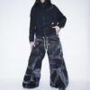 【Remake】 "水墨画" super baggy wide denim pants