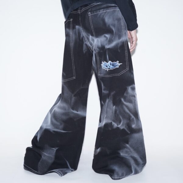 【Remake】 "水墨画" super baggy wide denim pants