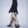 【Remake】"水墨画" wide camel slacks
