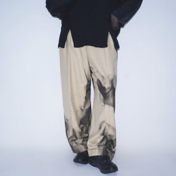 【Remake】"水墨画" wide camel slacks