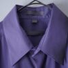 【Remake】 "水墨画" iridescent purple satin shirt