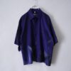 【Remake】 "水墨画" deep blue satin shirt