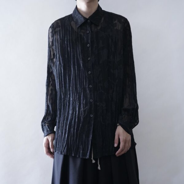 【送料無料】shrink see-through shirt