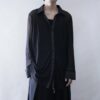【送料無料】satin × see-through shirt