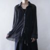 【送料無料】satin × see-through shirt
