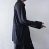 【送料無料】satin × see-through shirt