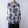 【送料無料】metalic silver flower shirt