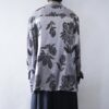 【送料無料】metalic silver flower shirt