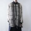 【送料無料】tape & animal pattern see-through shirt