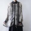 【送料無料】tape & animal pattern see-through shirt