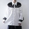 【送料無料】vintage satin & embroidery western shirt
