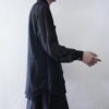 【送料無料】plain black see-through shirt