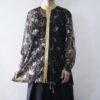 【送料無料】lace switching flower pattern shirt