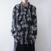 【送料無料】black × white pattern shirt
